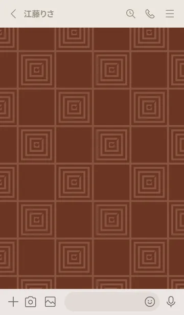 [LINE着せ替え] 和音 市松模様と音符 錆色の画像2