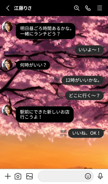 [LINE着せ替え] 桜の花咲く頃#BW05。の画像3