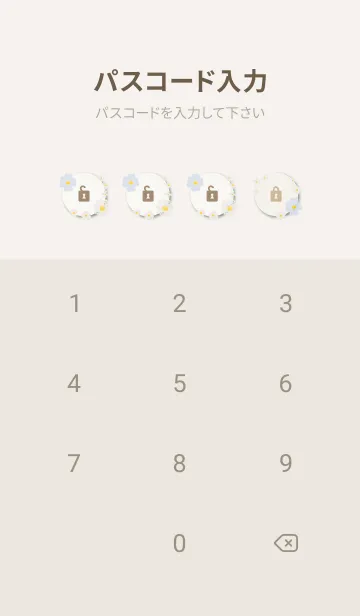 [LINE着せ替え] ベージュとカラフルな花28の画像4