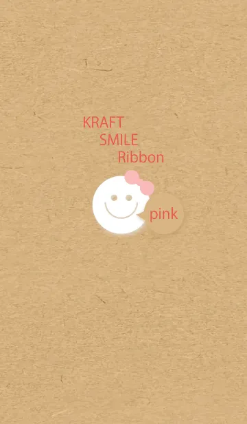 [LINE着せ替え] KRAFT SMILE Ribbon Pink 25の画像1