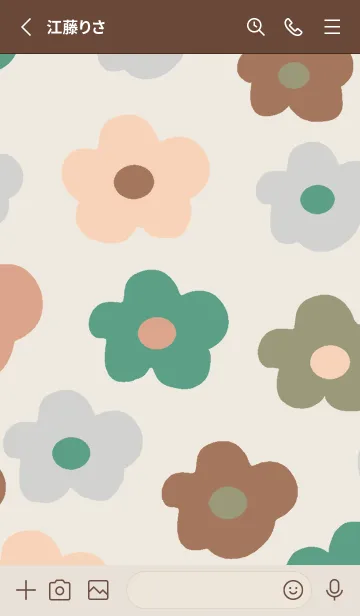 [LINE着せ替え] シンプルでカラフルな花柄 くすみカラーの画像2
