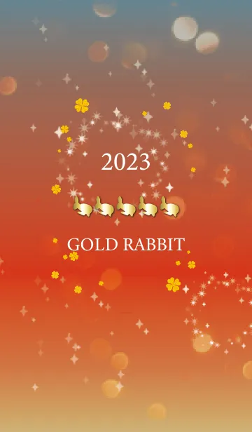 [LINE着せ替え] 赤 : 2023 幸運のGold Rabbitの画像1
