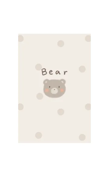 [LINE着せ替え] ふわふわくま -ベージュ- ドット MOの画像1
