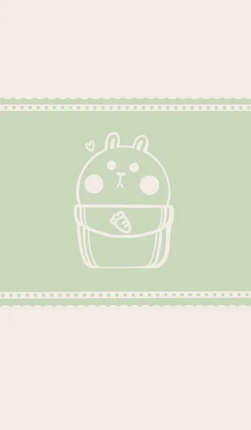 [LINE着せ替え] Pocket cute rabbit J-light green (Br2)の画像1