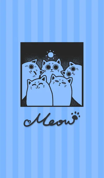 [LINE着せ替え] Meow J-bright color blue (bw2)の画像1