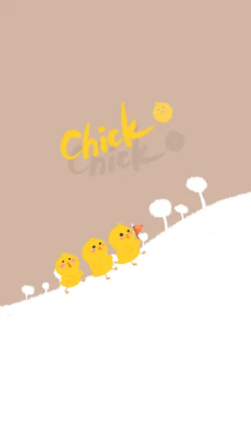 [LINE着せ替え] Chick-gray orange (Re2)の画像1