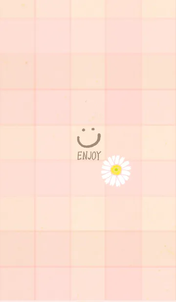 [LINE着せ替え] チェック柄 ガーベラ10の画像1