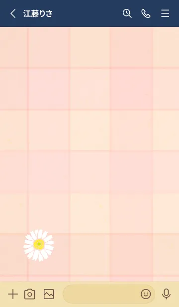 [LINE着せ替え] チェック柄 ガーベラ10の画像2