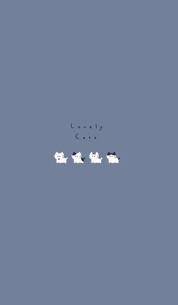 [LINE着せ替え] ちいさな猫。 グレーブルーの画像1