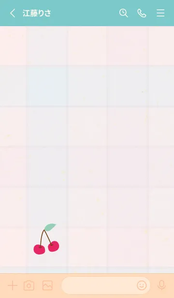 [LINE着せ替え] チェック柄 さくらんぼ20の画像2