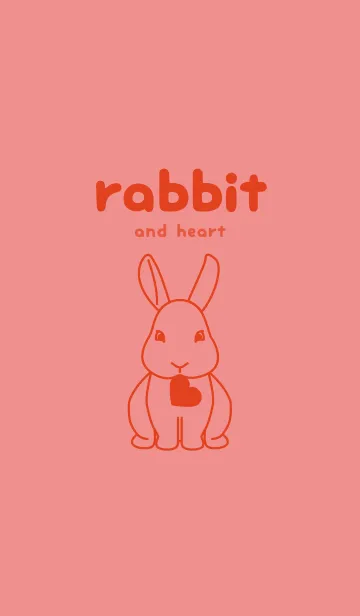 [LINE着せ替え] ウサギとハート (薄紅)の画像1