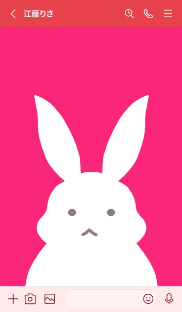 [LINE着せ替え] シンプルバニーの着せかえ/ピンクレッドの画像2