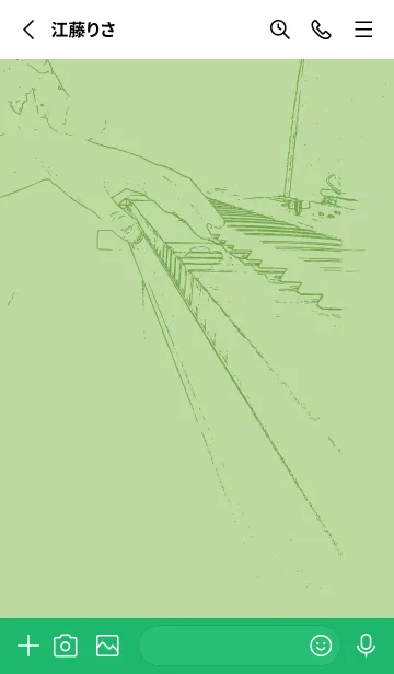 [LINE着せ替え] ピアノ パフォーマンス ミストグリーンの画像2