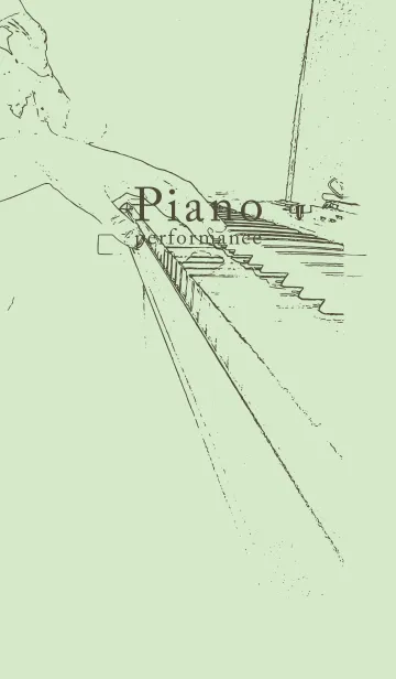 [LINE着せ替え] ピアノ パフォーマンス 白緑の画像1