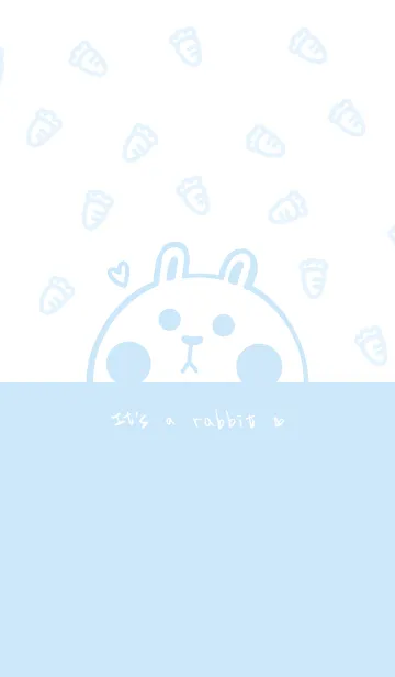 [LINE着せ替え] Bunny and carrot J-light gray blue (Bl5)の画像1