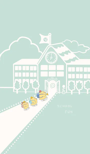 [LINE着せ替え] Yellow Duck School fun-mint green (Be1)の画像1