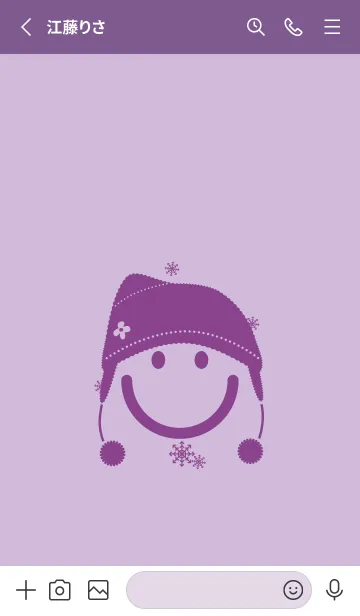 [LINE着せ替え] スマイル＆ニット帽 ライラックの画像2