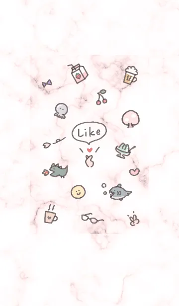 [LINE着せ替え] 「Like」桜と大理石✿ベビーピンク10_1の画像1