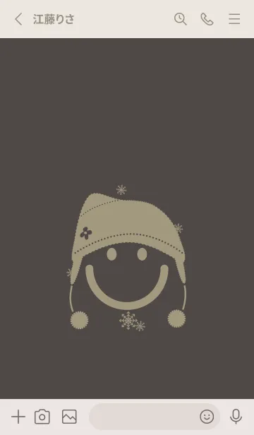 [LINE着せ替え] スマイル＆ニット帽 トープの画像2