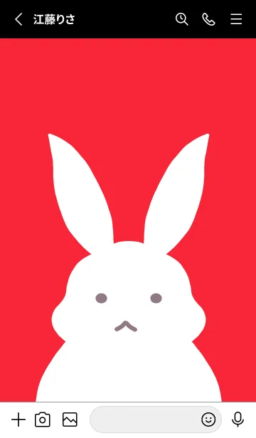 [LINE着せ替え] シンプルバニー/蛍光レッド/ブラックの画像2