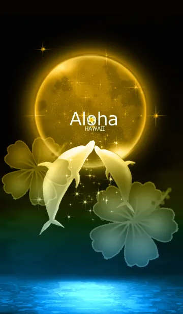 [LINE着せ替え] 幸運を呼び込む金青*ハワイ＊ALOHA+280の画像1