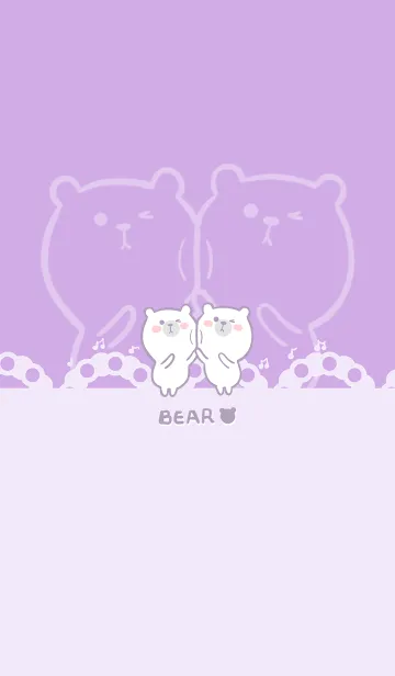 [LINE着せ替え] Dancing Bear-Romantic Purple (Pu2)の画像1