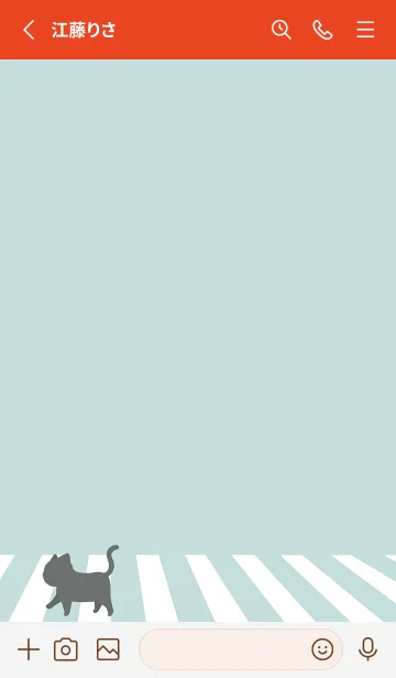 [LINE着せ替え] cat zebra crossing J-gray green (Re2)の画像2