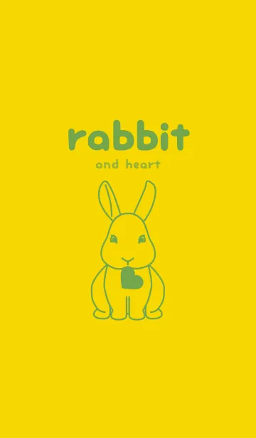 [LINE着せ替え] ウサギとハート (黄水仙)の画像1