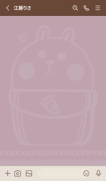 [LINE着せ替え] Pocket cute rabbit J-pink purple (Br2)の画像2