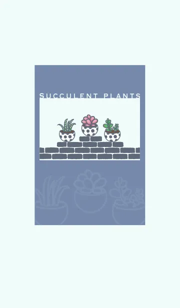 [LINE着せ替え] Succulents J-Blue (Gr8)の画像1