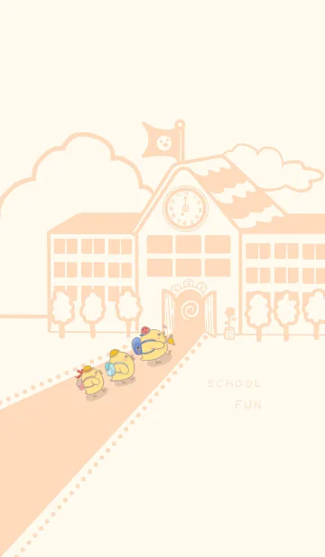 [LINE着せ替え] Yellow Duck School fun-Pale Orange (Be4)の画像1