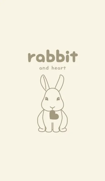 [LINE着せ替え] ウサギとハート (アイボリー)の画像1