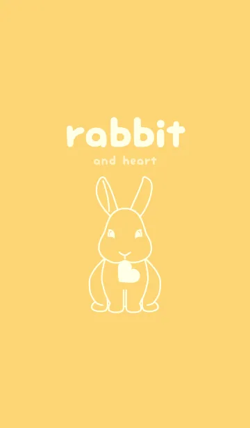 [LINE着せ替え] ウサギとハート (卵色)の画像1