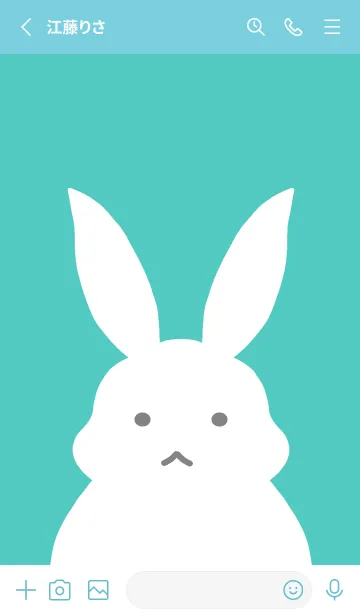 [LINE着せ替え] シンプルバニー/エメラルドグリーンの画像2