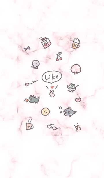 [LINE着せ替え] 「Like」桜と大理石✿ピンク12_1の画像1