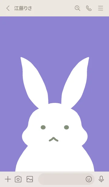 [LINE着せ替え] シンプルバニー/くすみブルーパープルの画像2