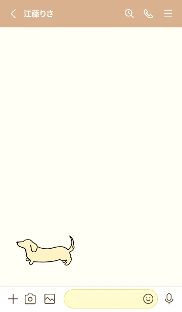 [LINE着せ替え] simple Dachshund(cream•yellow)の画像2