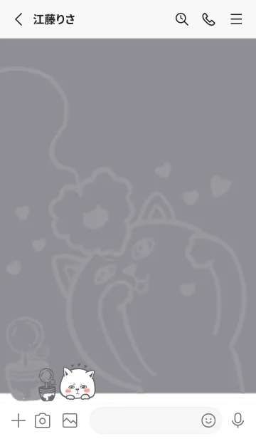 [LINE着せ替え] Mischievous Cat - Gray (bw1)の画像2