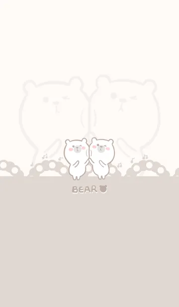 [LINE着せ替え] Dancing Bear - Beige (Be1)の画像1