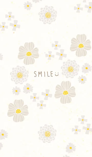 [LINE着せ替え] ベージュとカラフルな花21の画像1