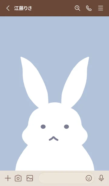 [LINE着せ替え] シンプルバニー/くすみブルーグレイの画像2