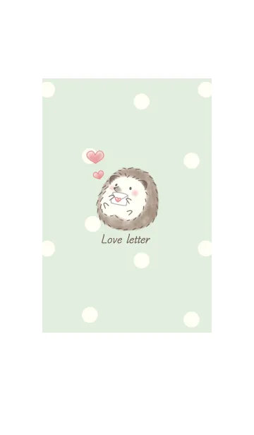 [LINE着せ替え] ハリネズミとラブレター -グリーン- ドットの画像1