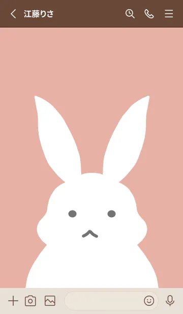 [LINE着せ替え] シンプルバニー/くすみベビーピンクの画像2