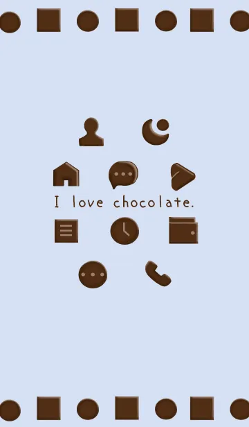 [LINE着せ替え] I love chocolate./ブルーグレイの画像1