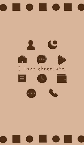 [LINE着せ替え] I love chocolate./アーモンドカラーの画像1