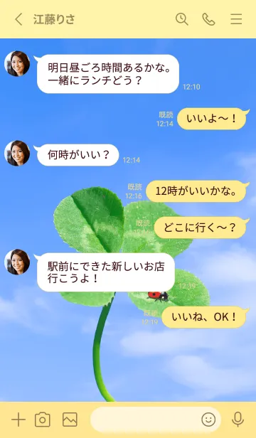 [LINE着せ替え] 四つ葉のクローバーとテントウムシ #24の画像3