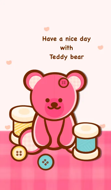 [LINE着せ替え] Sweet pink teddy bear 3の画像1