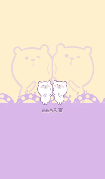 [LINE着せ替え] Dancing Bear-Pale Yellow (Pu2)の画像1