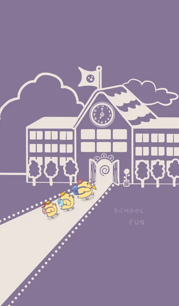 [LINE着せ替え] Yellow Duck School fun-Purple (Be1)の画像1