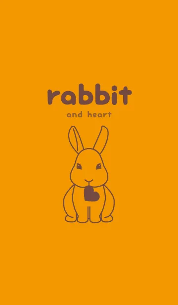 [LINE着せ替え] ウサギとハート (金茶)の画像1